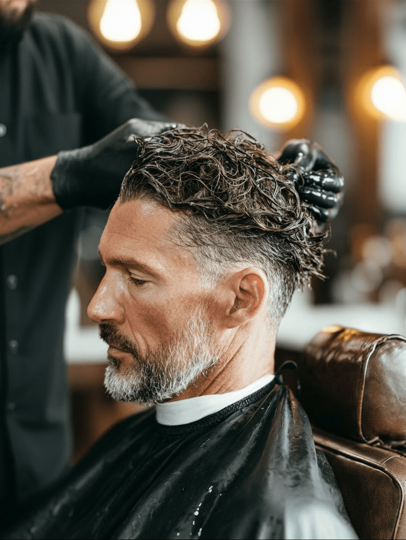 Cliente recebendo tratamento capilar
